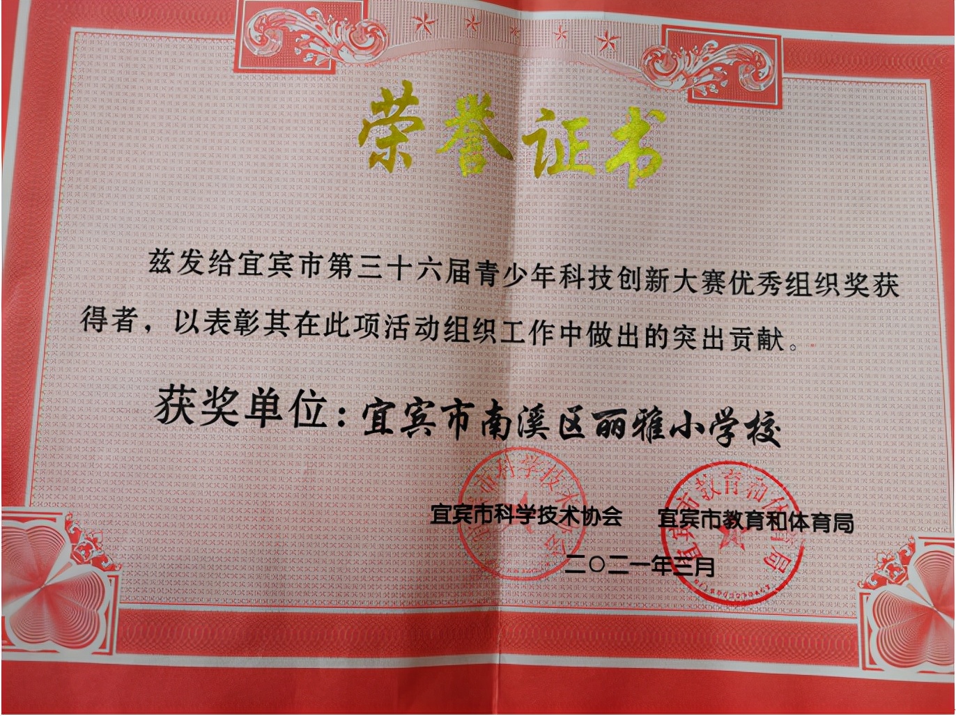 宜宾市南溪区丽雅小学校举行2021年秋科技创新工作动员暨表彰大会